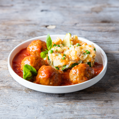 4 Belgian 'Ballekes' in Tomato Sauce (side included)