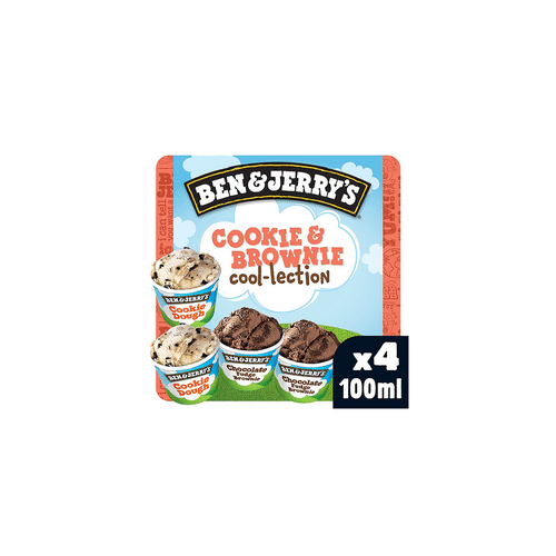 Ben & Jerry's Cookie & Brownie cool-lection 4x 100ml