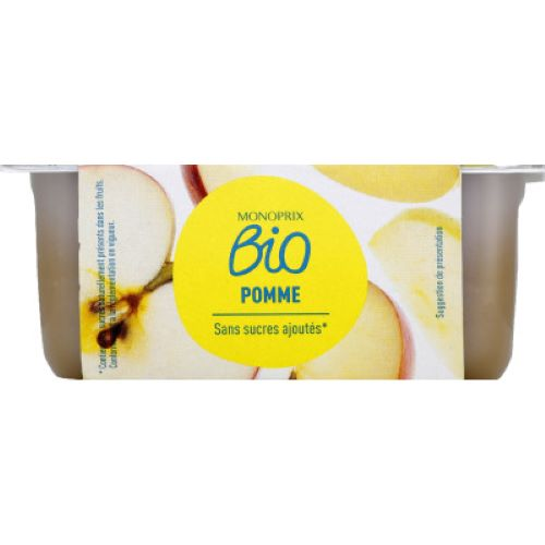 Compotes pomme Monoprix 4x100g