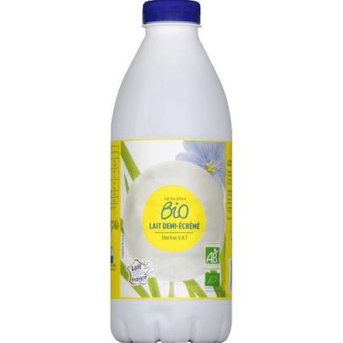 Lait demi-écrémé Monoprix BIO 1L