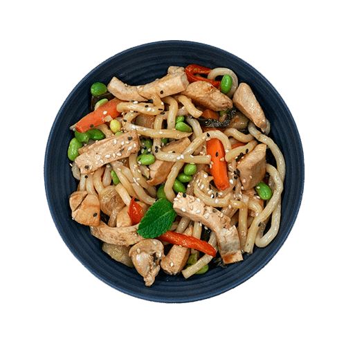Udon au poulet et légumes