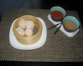 Steamed ravioli with langoustines