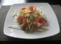 Chinese salad with scampis