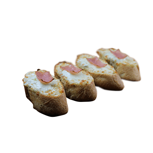 Garlic bread ham and cheese