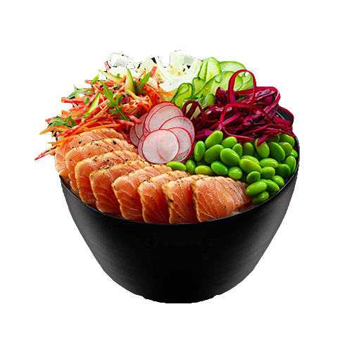Poke bowl salmon aburi