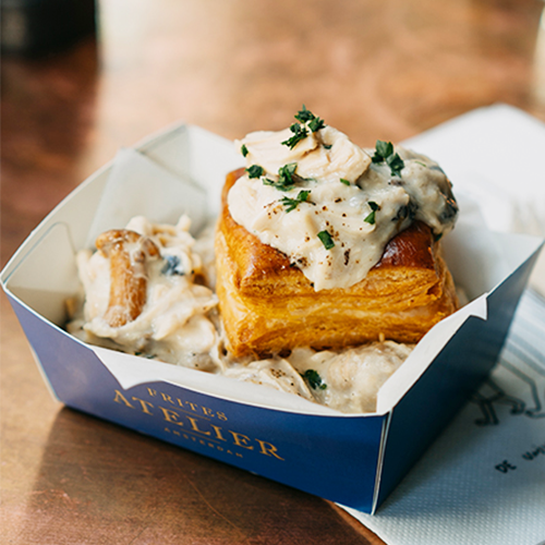 Vol au vent with wild mushrooms