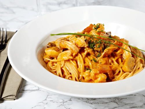 Linguini con scampi