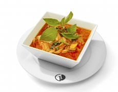 Duck in red curry and thai basil