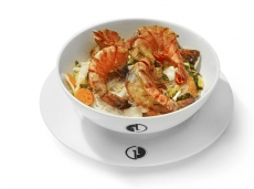 Vermicelli with scampis and fresh citronella