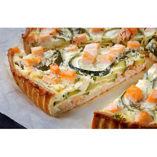 Quiche zalm courgette