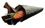 Saumon, concombre, avocat, laitue