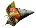 Crabe, avocat, oeufs de poisson, concombre