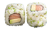 Saumon et avocat mariné au wasabi sésame
