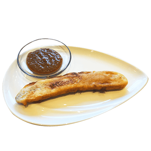Gebakken banaan met satésaus