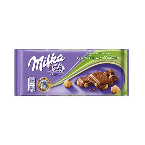 Milka noisettes entières 100g