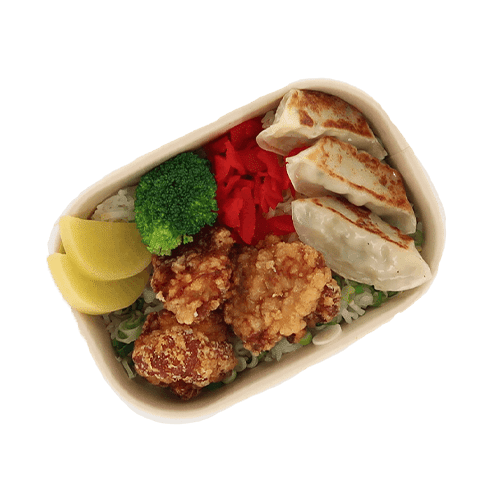 Kara-age & gyoza rice box