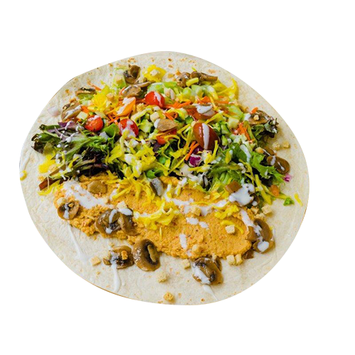 Hummus in volkoren wrap