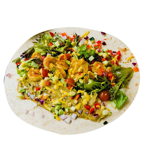 Scampi in spinazie wrap