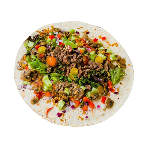 Beef in tomaten wrap