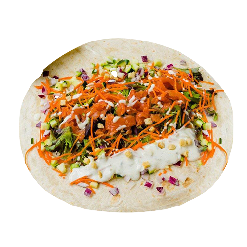 Salmon in spinazie wrap