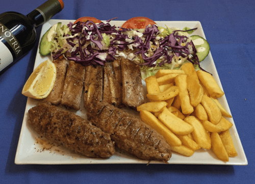 Mix grill meatball and spare ribs