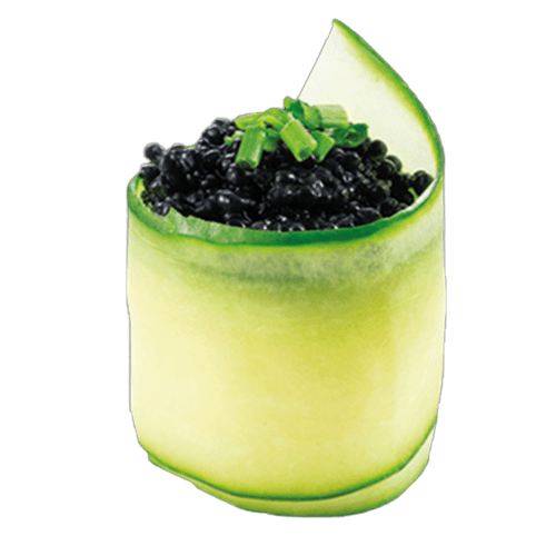 Gunkan pepino seaweed caviar