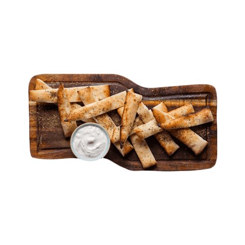 Garlic sticks with oregano and garlic sauce