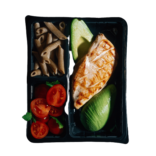 SOUS VIDE CHICKEN FILLET WITH FRESH PASTA AND AVOCADO