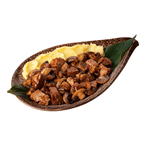 Tender veal with mushrooms