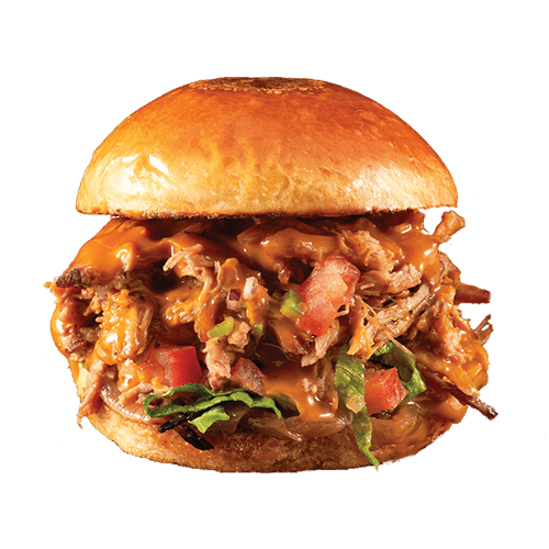 Burger with pulled pork