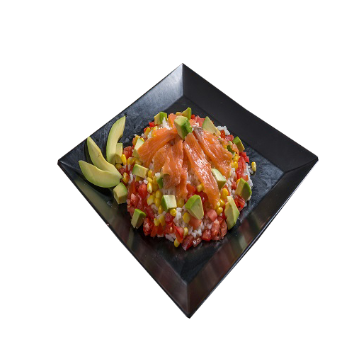 Risotto with salmon