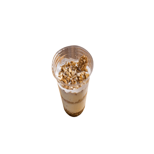 Yoghurt with walnuts, muesli and honey