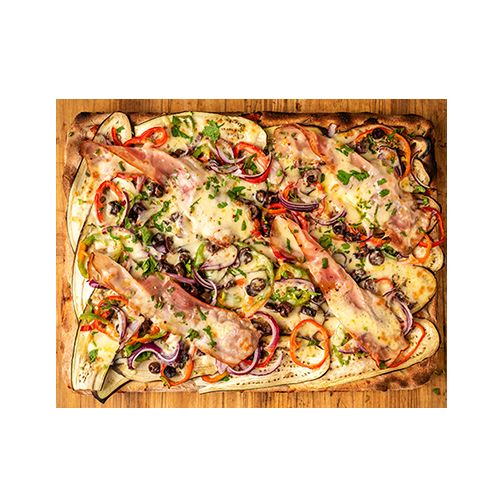 Bacon and eggplant