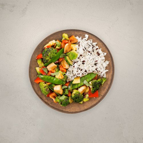 P6-Japanische Teriyaki Pfanne mit Reis