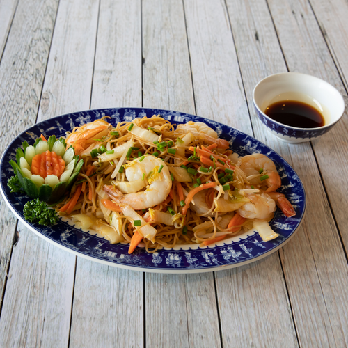 Nouilles sautées aux crevettes