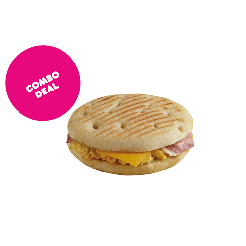 Combo Deal Focaccia Egg, Cheese & Bacon + NUR MIT RED BULL