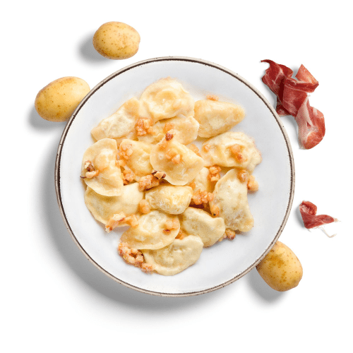 Varenyky aux pommes de terre et bacon