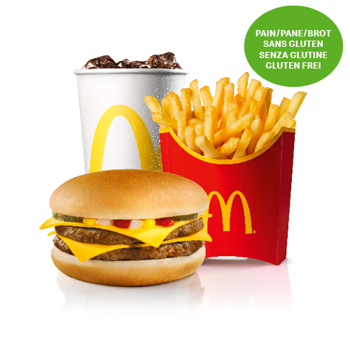 Double Cheeseburger Menu mit glutenfreiem Brot