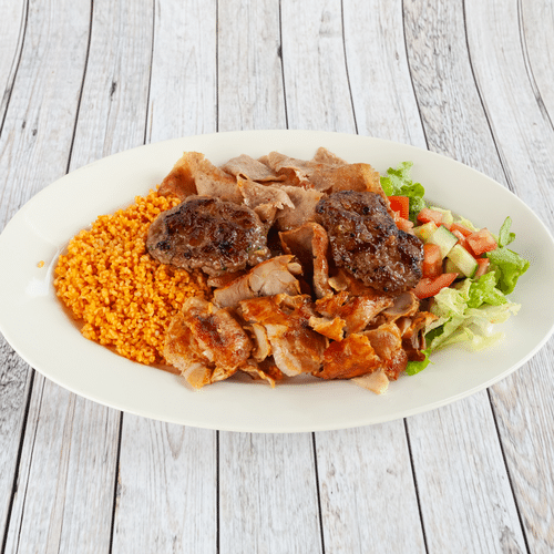 Assiette kebab mixte blé