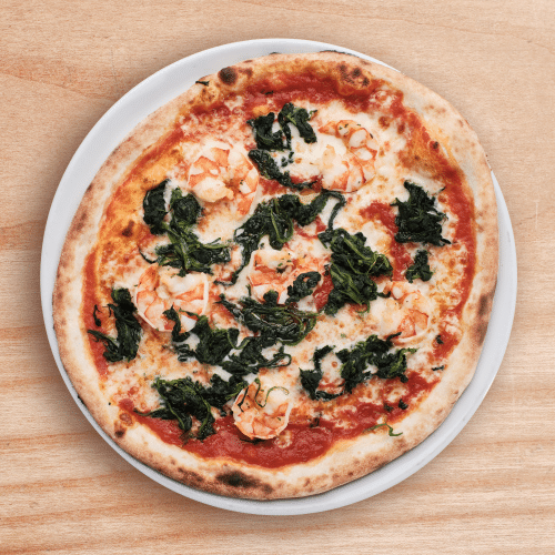 Pizza Spinaci e Gamberoni