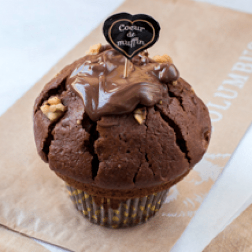 Muffin brownie cœur choco noisette