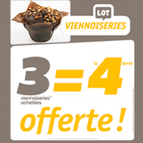 3 Muffin Chocolat Caramel + 1 Offert