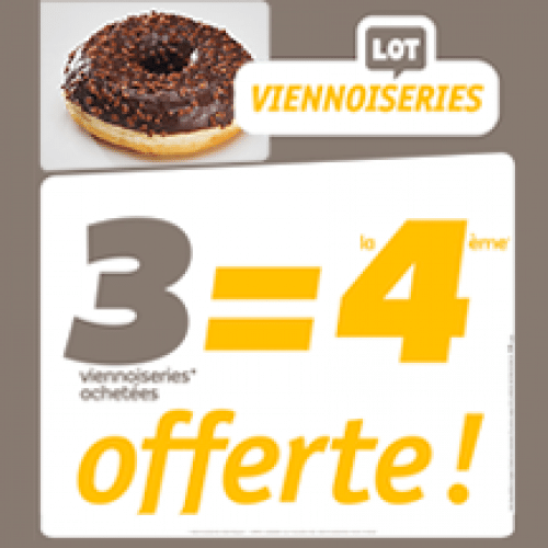 3 Donuts Chocolat + 1 Offert