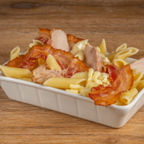 Penne bacon poulette