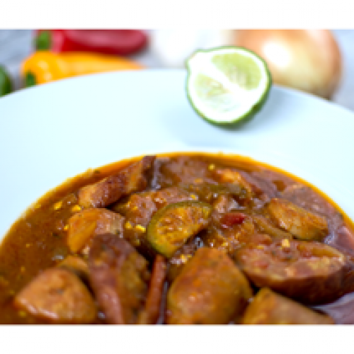 Rougail saucisses au combava d'Aubin