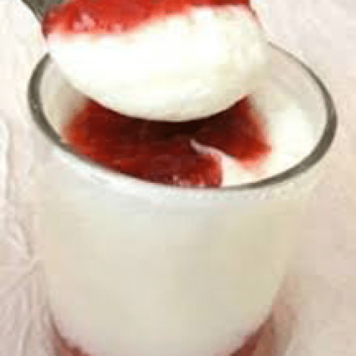 Fromage Blanc et Confiture de Fraise