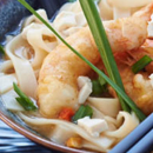 Soupe udon aux crevettes