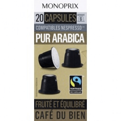20 Capsules de Café Arabica Monoprix 100g