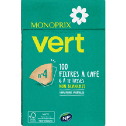 Filtres à Café Monoprix Vert N4x100
