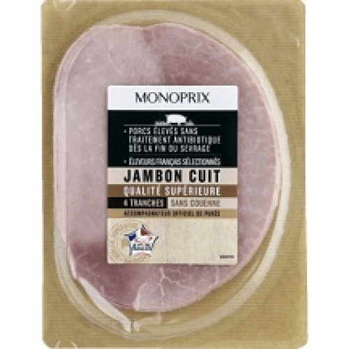 4 Tranches Jambon Supérieur Monoprix 160g